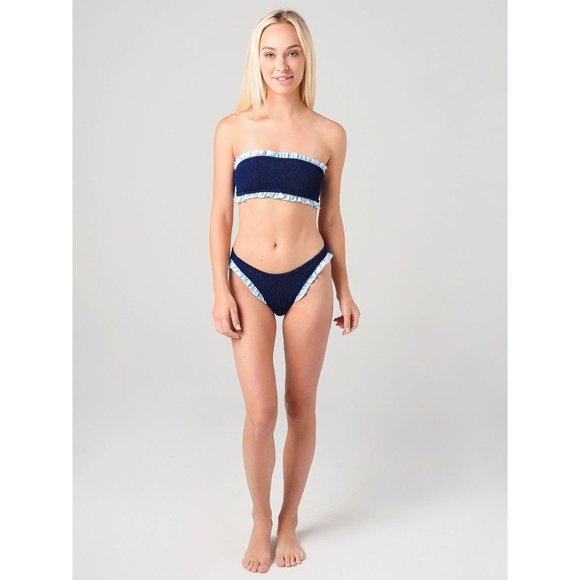 Hunza G x Pandora Sykes Tracey Frill Ruffle Bikini Bathing Suit - Picture 2 of 14